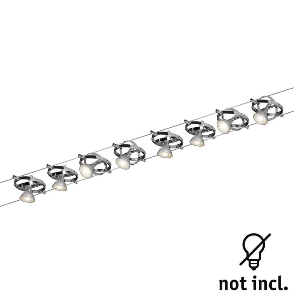 Paulmann Arbejdsrum/Kontor>Cardan wiresystem 8lk, mat krom/krom