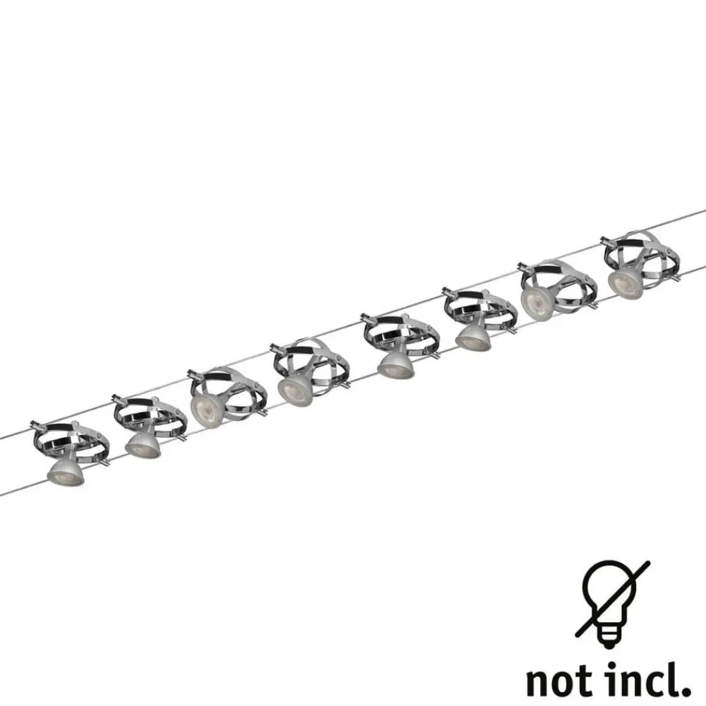 Paulmann Arbejdsrum/Kontor>Cardan wiresystem 8lk, mat krom/krom