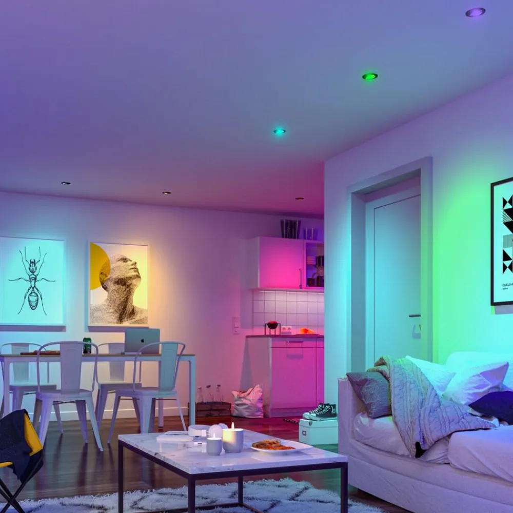 Paulmann Loftlamper|Indbygningsspots>Coin Base LED indbygningsspot sort 3 RGBW ZigBee