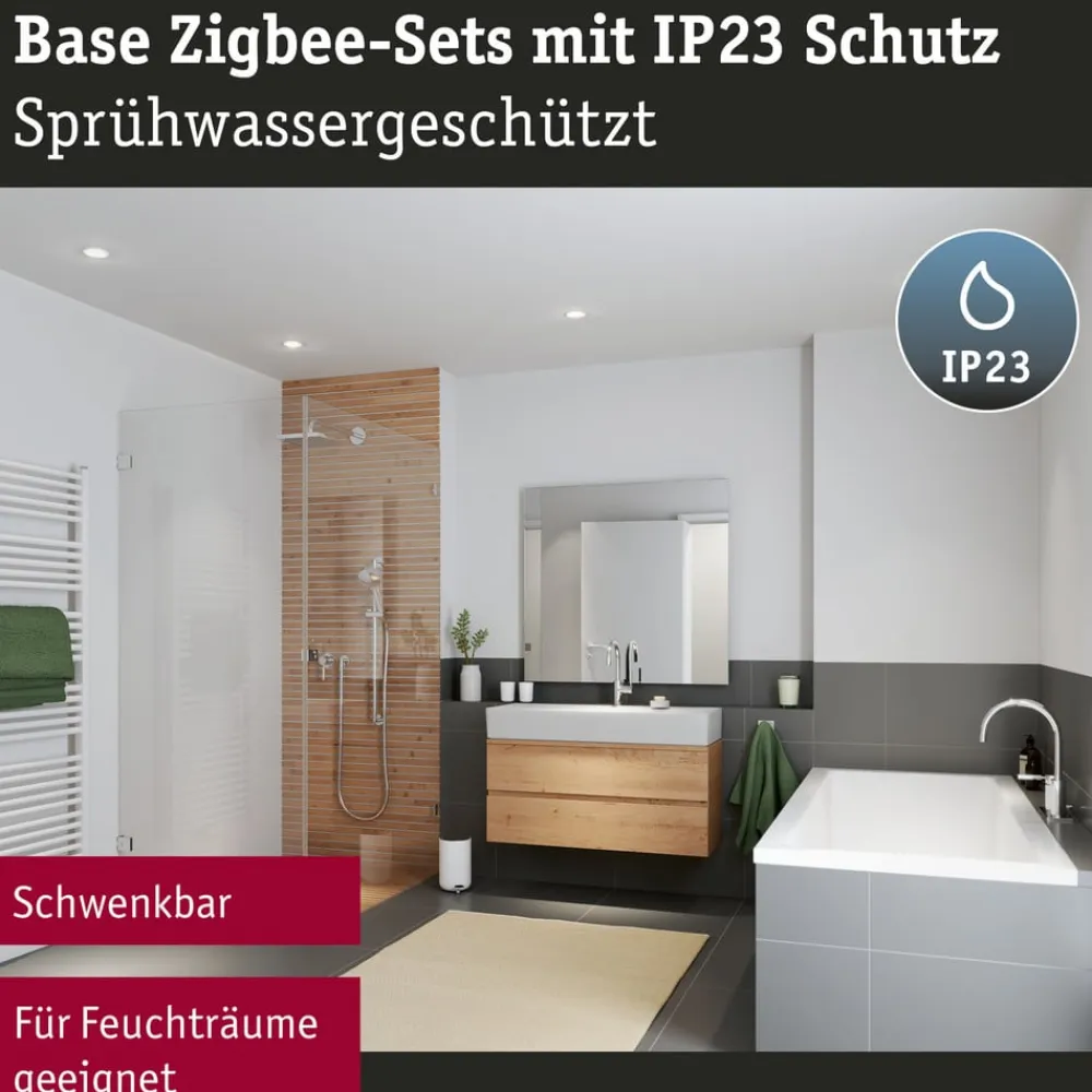 Paulmann Loftlamper|Indbygningsspots>Coin Base LED indbygningsspot sort 3 RGBW ZigBee