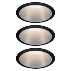 Cole LED-spotlight, sølv-sort, 3 stk.^Paulmann Clearance