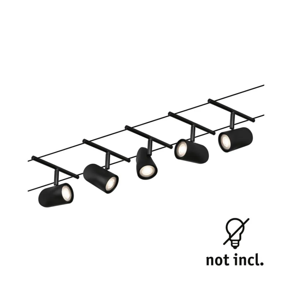 Cup wiresystem basissæt 5 lk, mat sort^Paulmann New