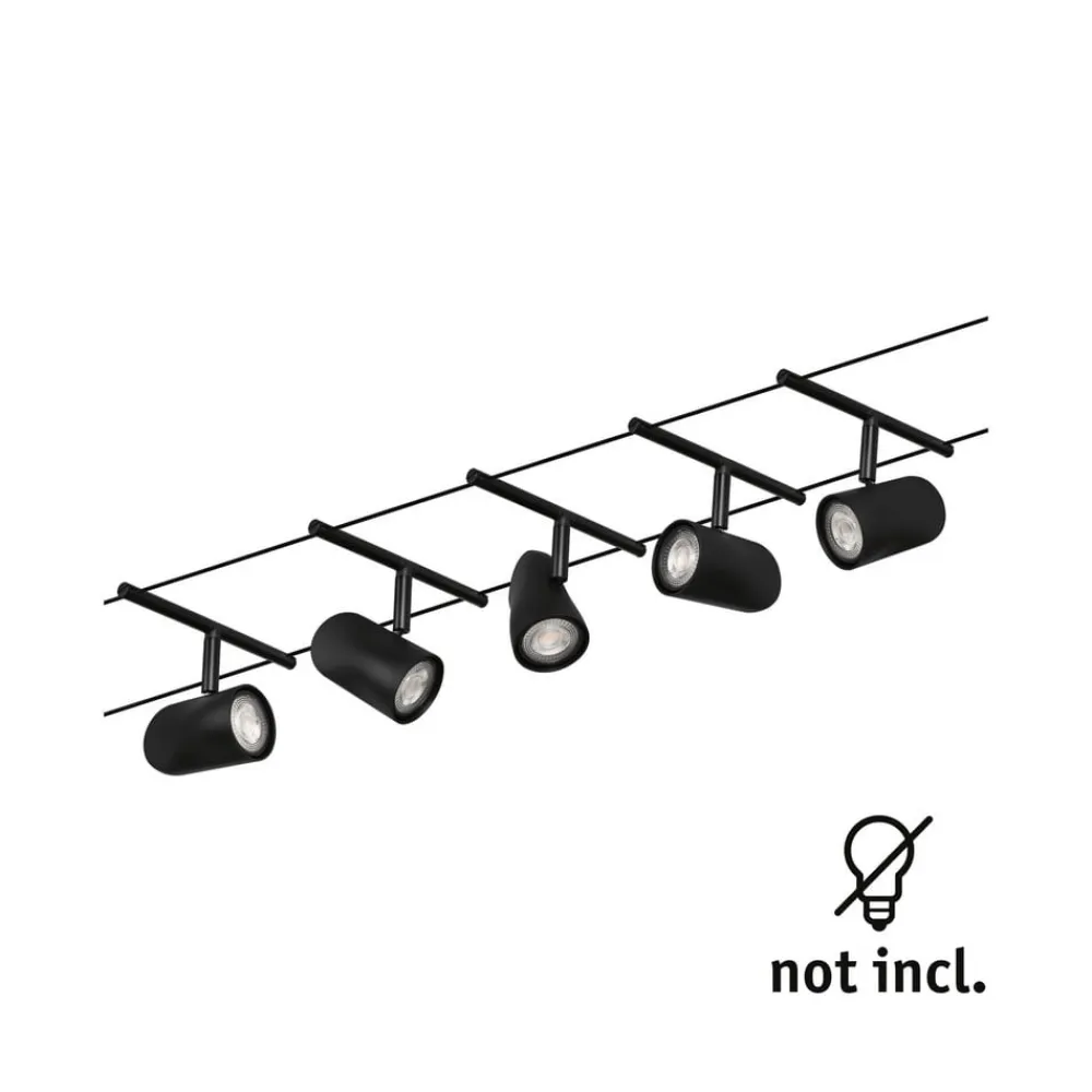 Cup wiresystem basissæt 5 lk, mat sort^Paulmann New