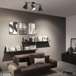 Paulmann Davy loftlampe, sort, 3 lyskilder