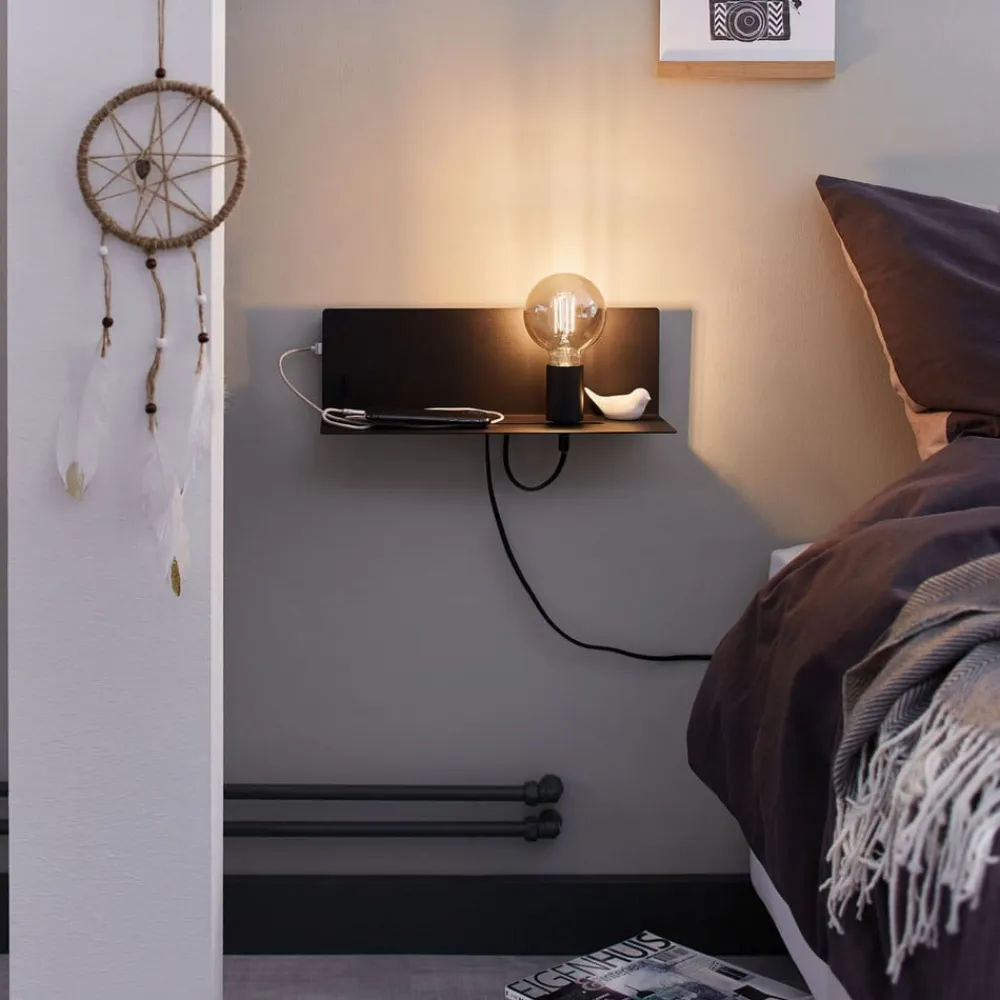 Paulmann Væglamper|Væglamper>Devara væglampe med hylde, sort