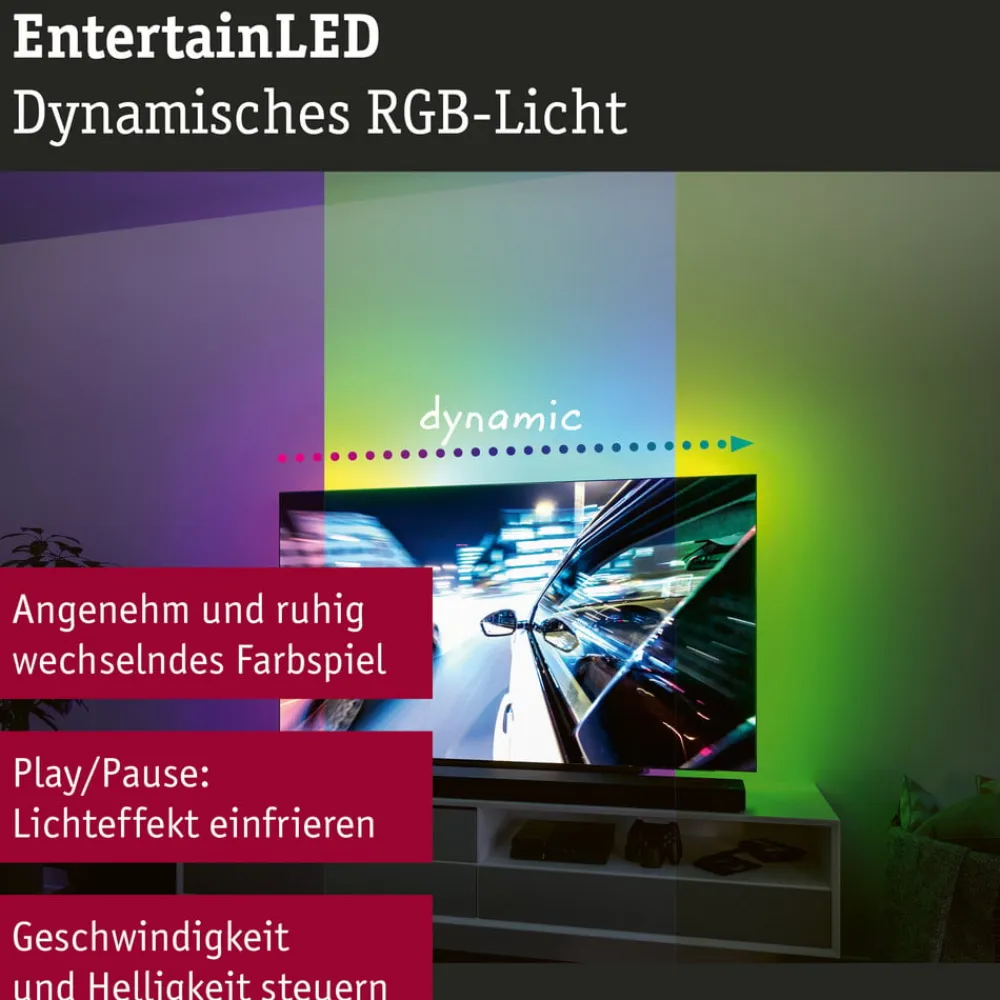 Paulmann Dekorationsbelysning|Led Strips>EntertainLED LED-Strip RGB TV-apparat 65 tommer