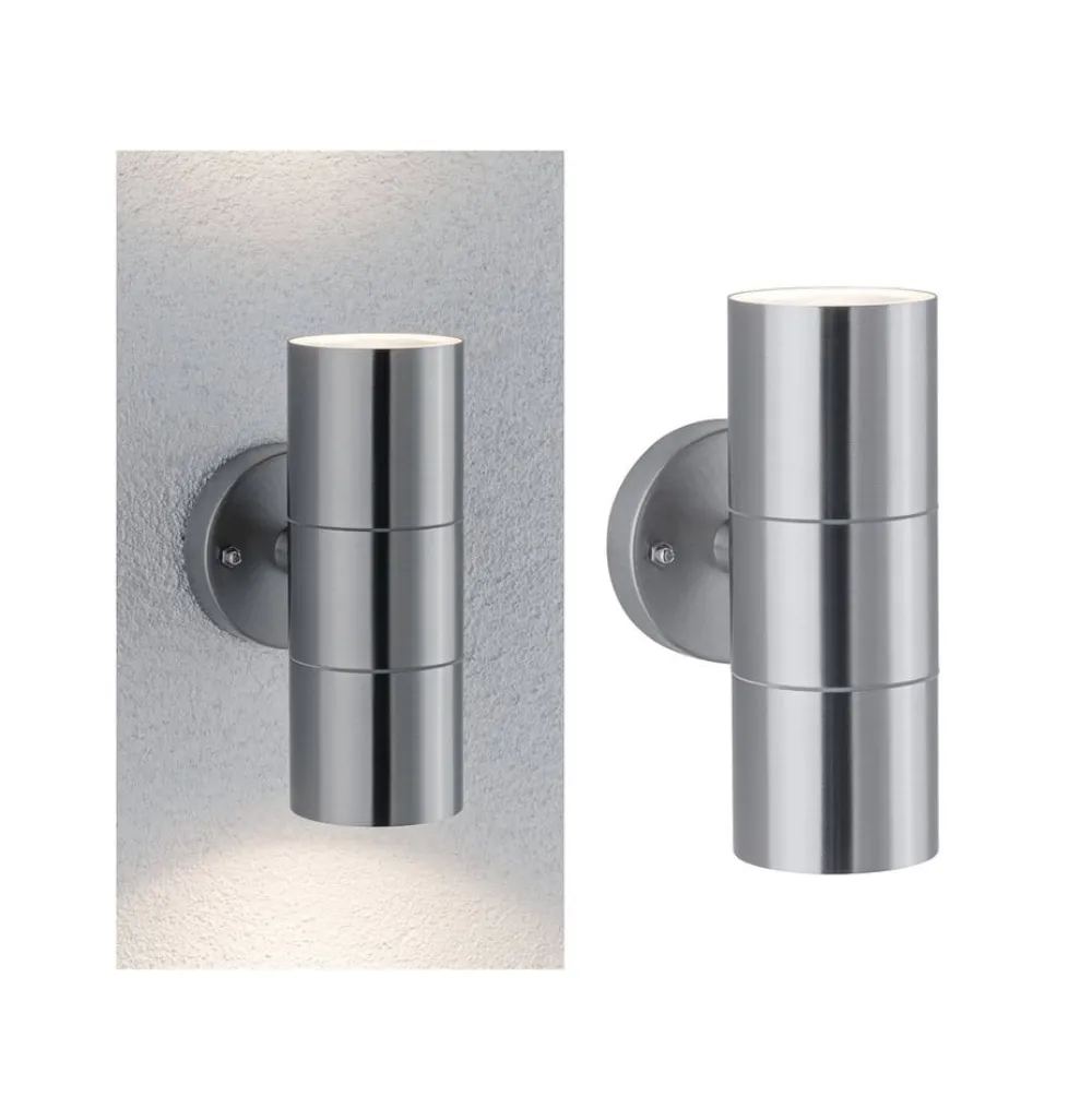 Paulmann Væglamper>Flame udendørs væglampe med 2 lyskilder i stål