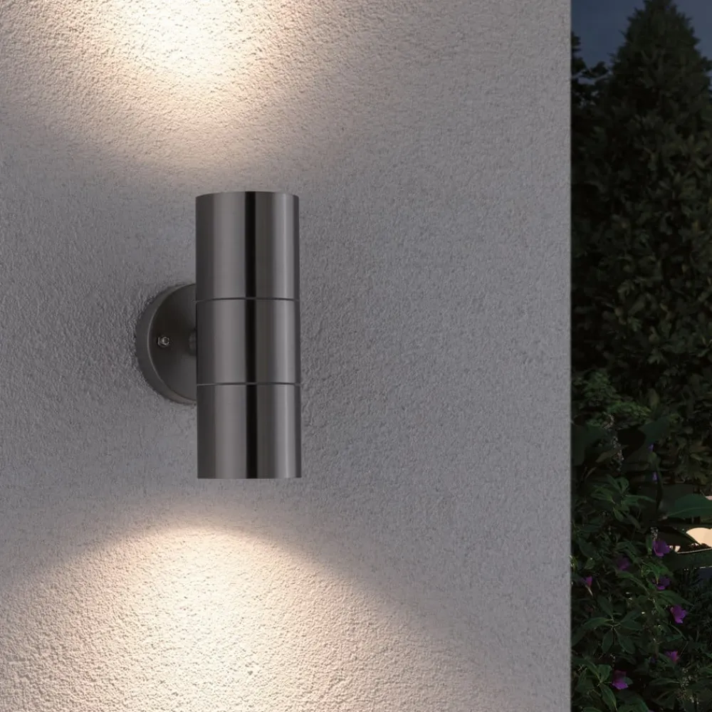 Paulmann Væglamper>Flame udendørs væglampe med 2 lyskilder i stål