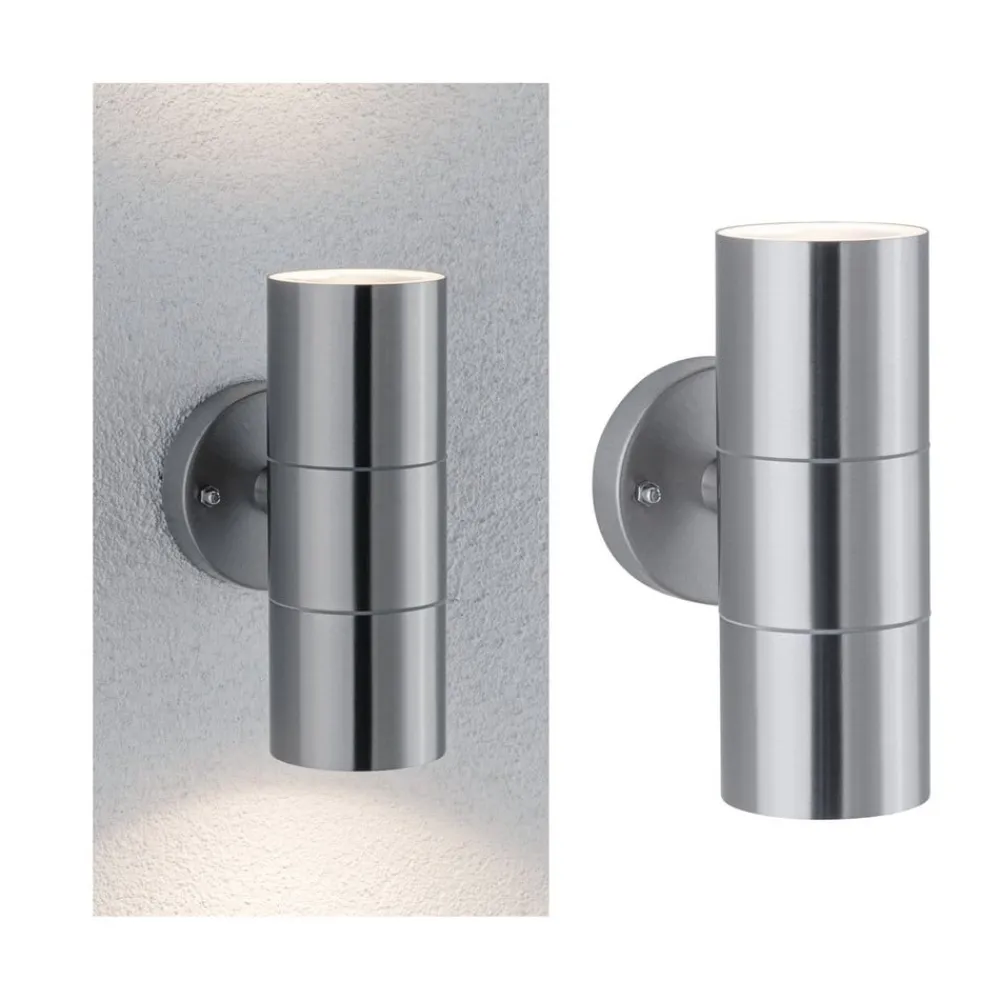 Paulmann Væglamper>Flame udendørs væglampe med 2 lyskilder i stål