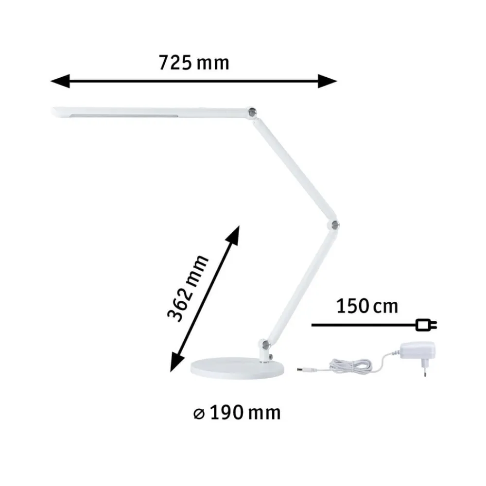 Paulmann Bordlamper>FlexBar LED-skrivebordslampe, hvid