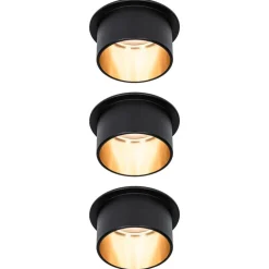 Gil LED-indbygning, mat sort/guld, 3 stk^Paulmann Discount