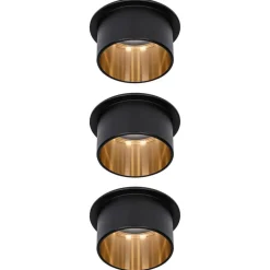 Gil LED-indbygning, mat sort/guld, 3 stk^Paulmann Discount