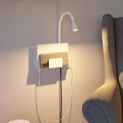 Halina USB LED-væglampe, fleksibel arm hvid^Paulmann New