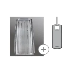 Paulmann Skinnesystem>lampeskærm Drio, røggrå, Ø 15,2 cm, glas