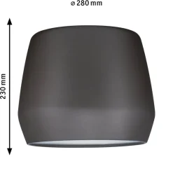 Paulmann Skinnesystem>lampeskærm Pirm, grå, Ø 28 cm, metal