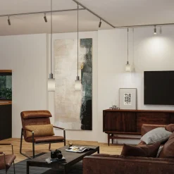 Paulmann lampeskærm U-Rail Valerio 2Easy, grå, Ø 10 cm