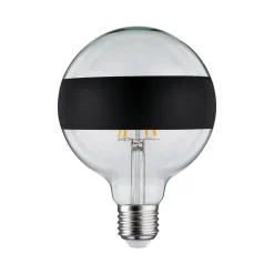 LED E27 6,5 W G125 ringspejl, sort^Paulmann