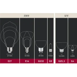 LED E27 6,5 W G125 ringspejl, sort^Paulmann