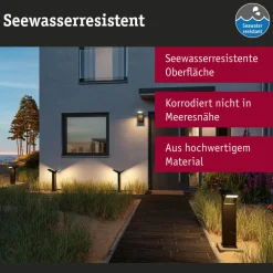 LED udendørs væglampe Juntea, aluminium, antracit, sensor^Paulmann