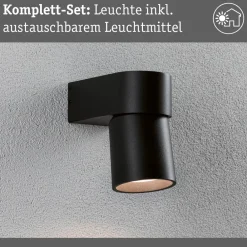 Paulmann LED udendørs væglampe Kimu, antracit, 3.000 K