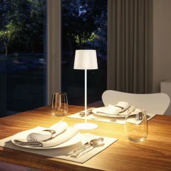 LED-bordlampe Gilo, hvid, plast, IP44^Paulmann Hot