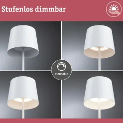 LED-bordlampe Gilo, hvid, plast, IP44^Paulmann Hot