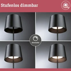 LED-bordlampe Gilo, sort, plast, IP44^Paulmann New