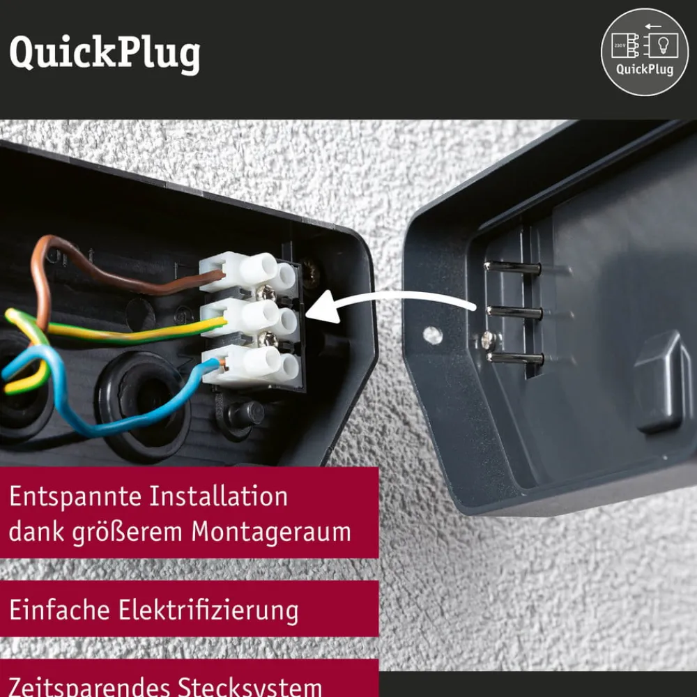 Paulmann Gadebelysning>LED-gadelampe Cuff, aluminium, sensor, antracit