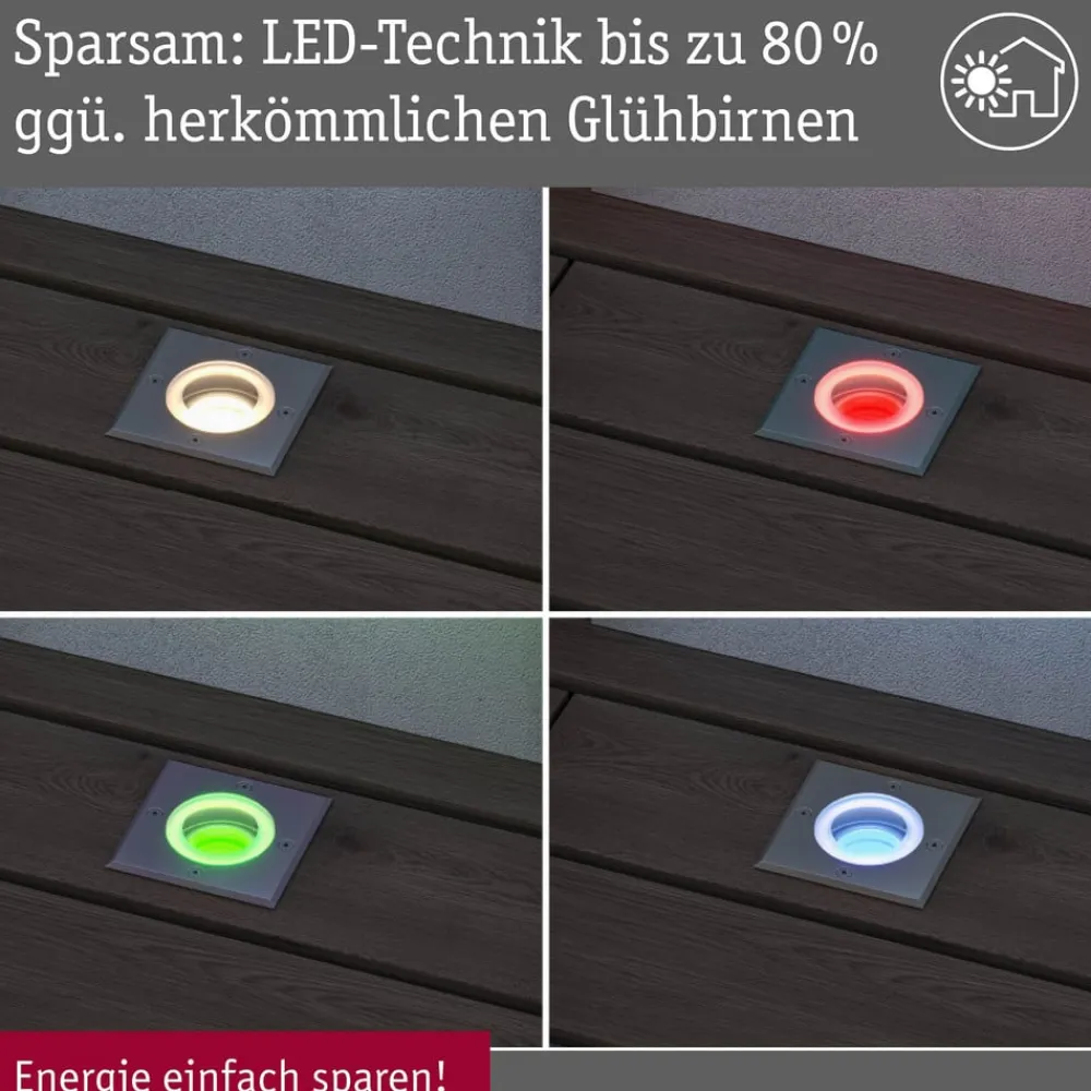 Paulmann Nedgravet Udebelysning|Udendørs Spot>LED-gulvlampe til indbygning Gulv, kantet, RGBW, zigbee