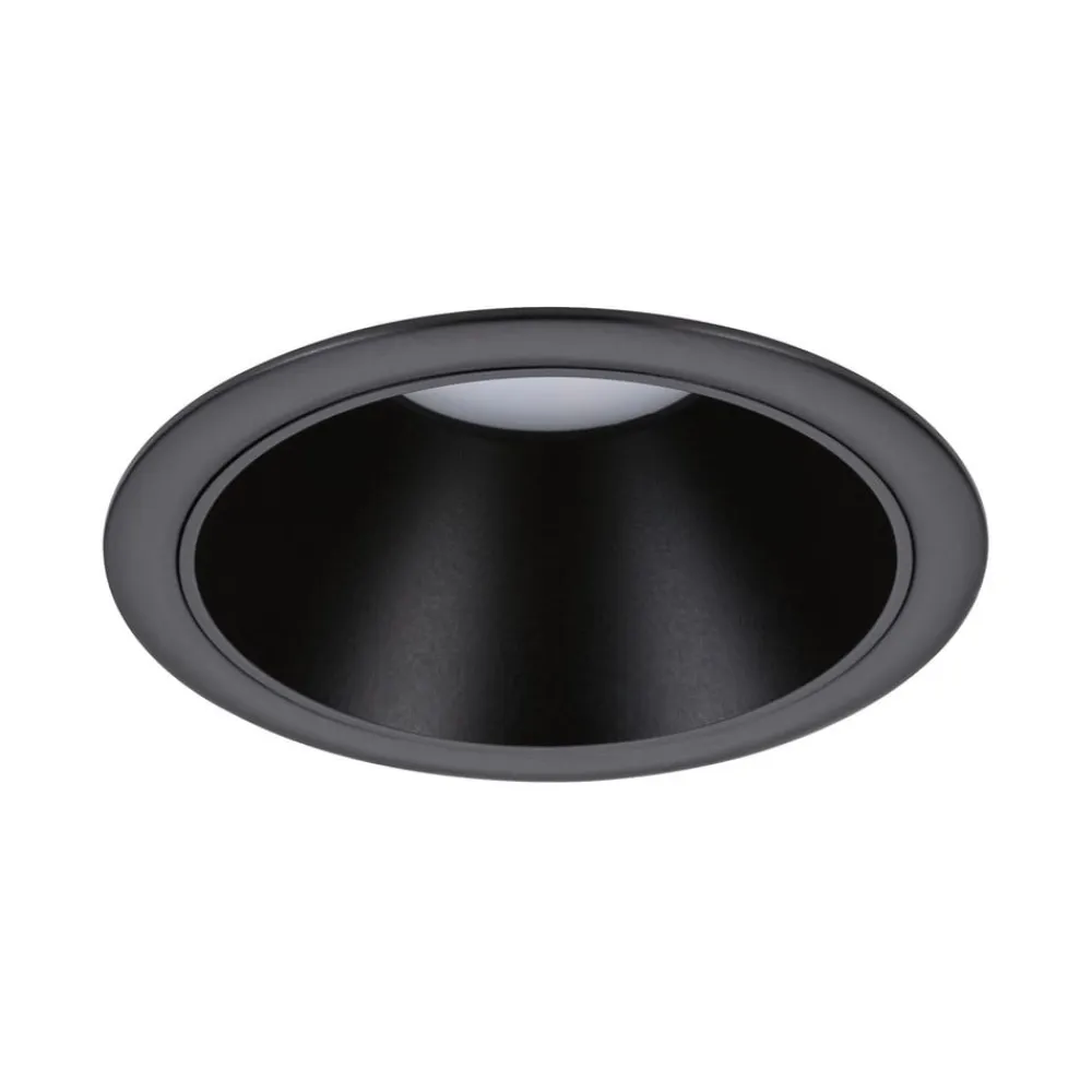 Paulmann LED-indbygningslampe Cole Coin sort Ø9cm IP44 dæmpbar 3 stk.