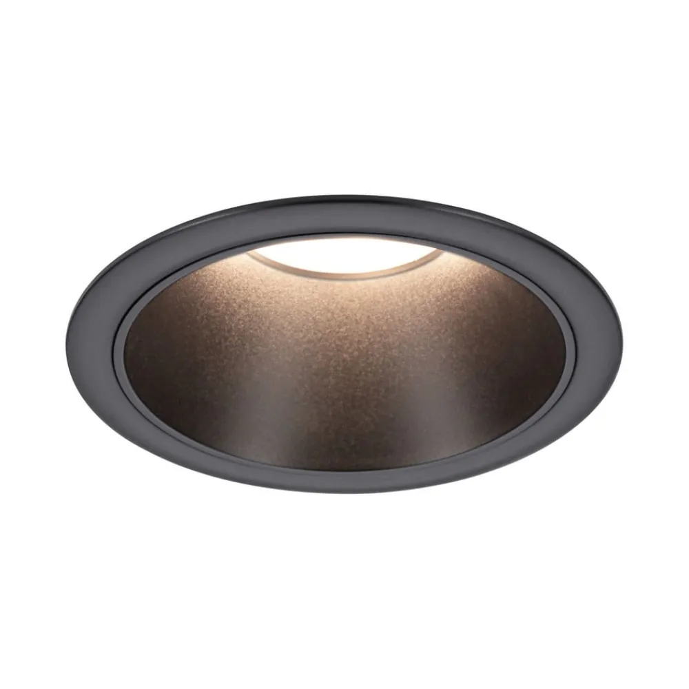 Paulmann LED-indbygningslampe Cole Coin sort Ø9cm IP44 dæmpbar 3 stk.