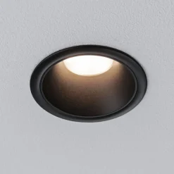 Paulmann LED-indbygningslampe Cole Coin sort Ø9cm IP44 dæmpbar 3 stk.
