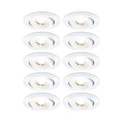 LED-indbygningslampe, hvid Ø 8 cm 4,8 W tænd/sluk 10-pak^Paulmann Hot