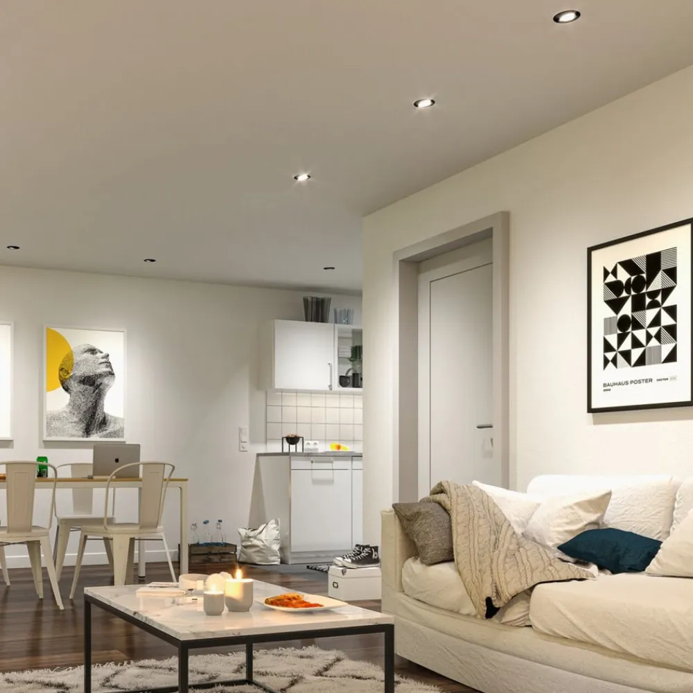 Paulmann Indbygningsspots>LED-indbygningslampe, hvid, Ø 8 cm, 4,8 W, sæt med 20 stk.