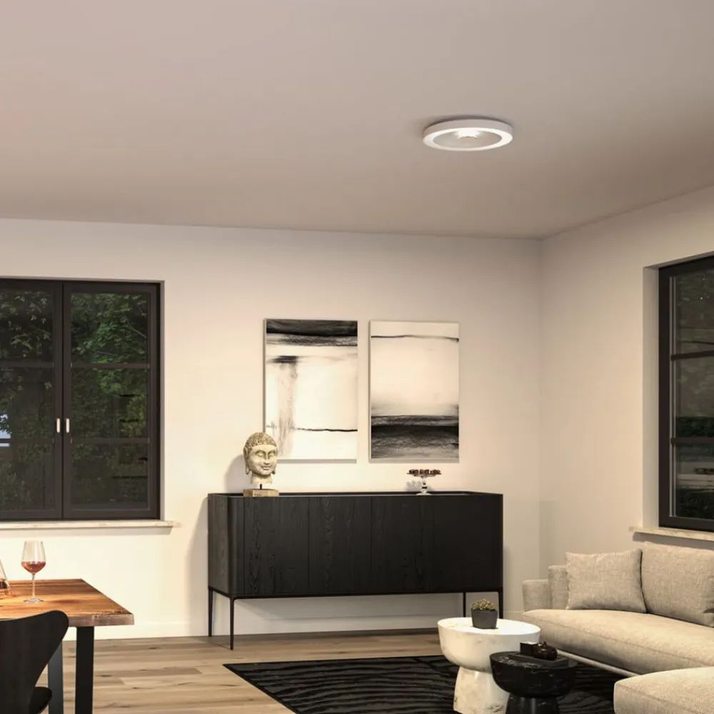 LED-loftlampe Volea, hvid/sølv Ø 40 cm IP44 dæmpbar^Paulmann Discount