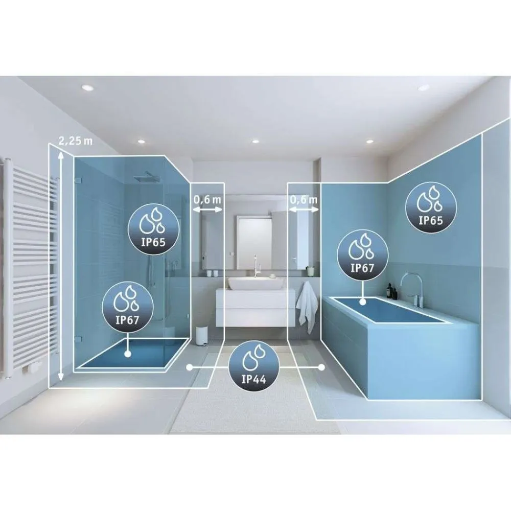 LED-loftlampe Volea, hvid/sølv Ø 40 cm IP44 dæmpbar^Paulmann Discount