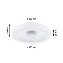 Paulmann LED-loftlampe Volea, hvid/sølv Ø 32 cm IP44 dæmpbar