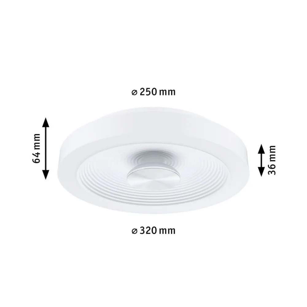 Paulmann LED-loftlampe Volea, hvid/sølv Ø 32 cm IP44 dæmpbar