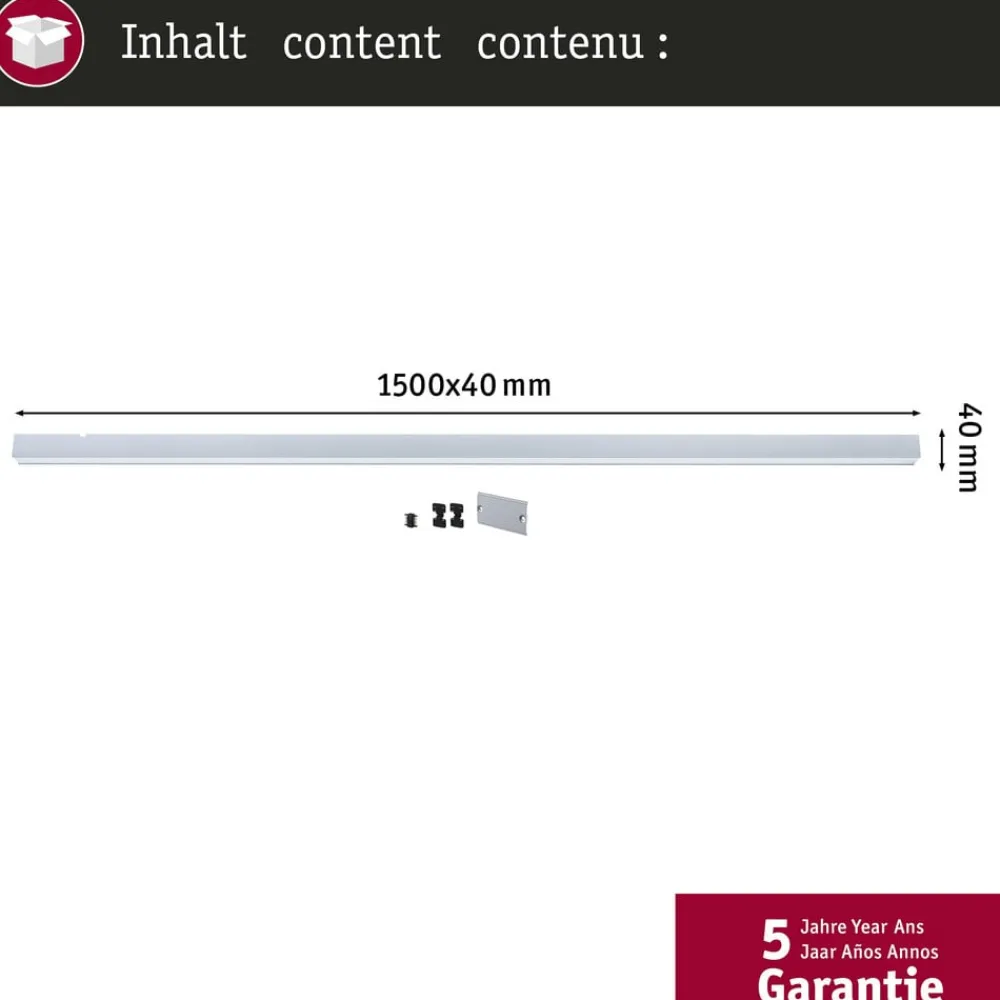 LED-lysliste Linion, krom, 150 cm, 3.000 K^Paulmann Clearance