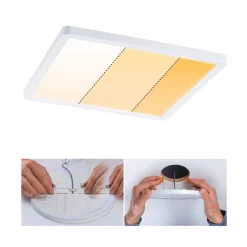 Paulmann Loftlamper|Indbygningsspots>LED-panel Areo dimtowarm kantet hvid 23cm