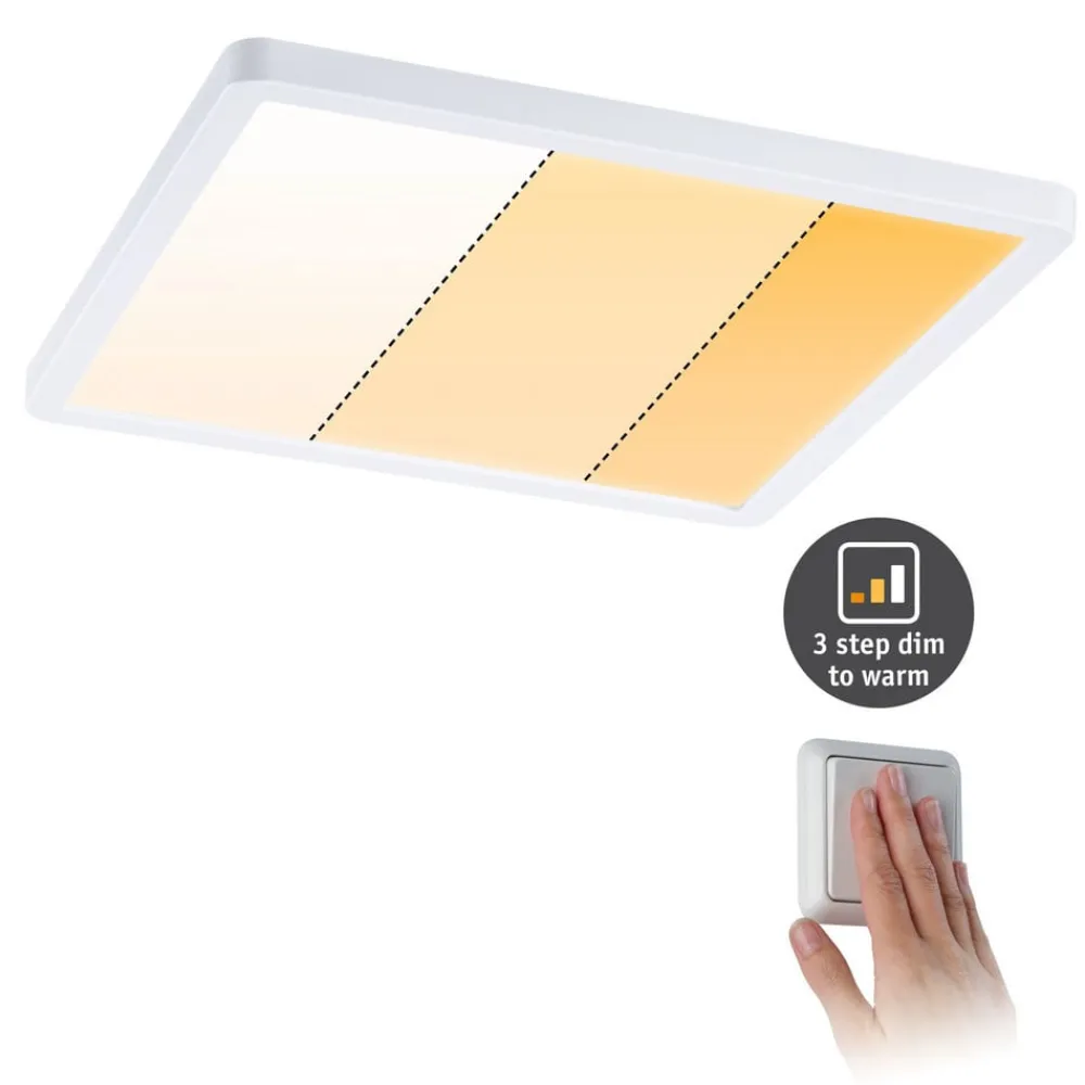 Paulmann Loftlamper|Indbygningsspots>LED-panel Areo dimtowarm kantet hvid 23cm