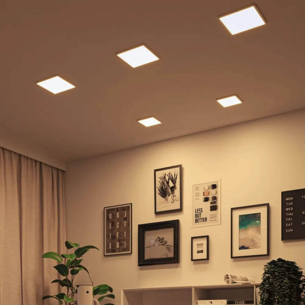 Paulmann Loftlamper|Indbygningsspots>LED-panel Areo dimtowarm kantet hvid 23cm