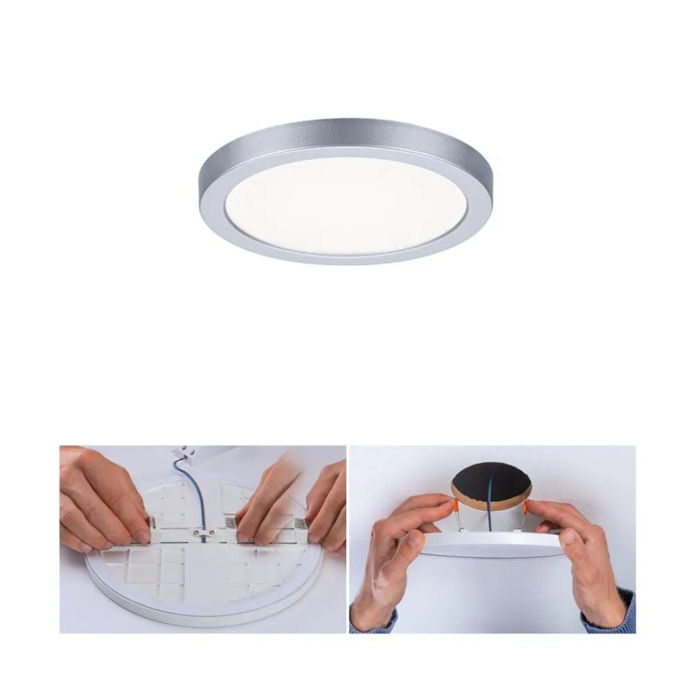Paulmann LED-panel Areo 4.000 K rund krom 11,8cm