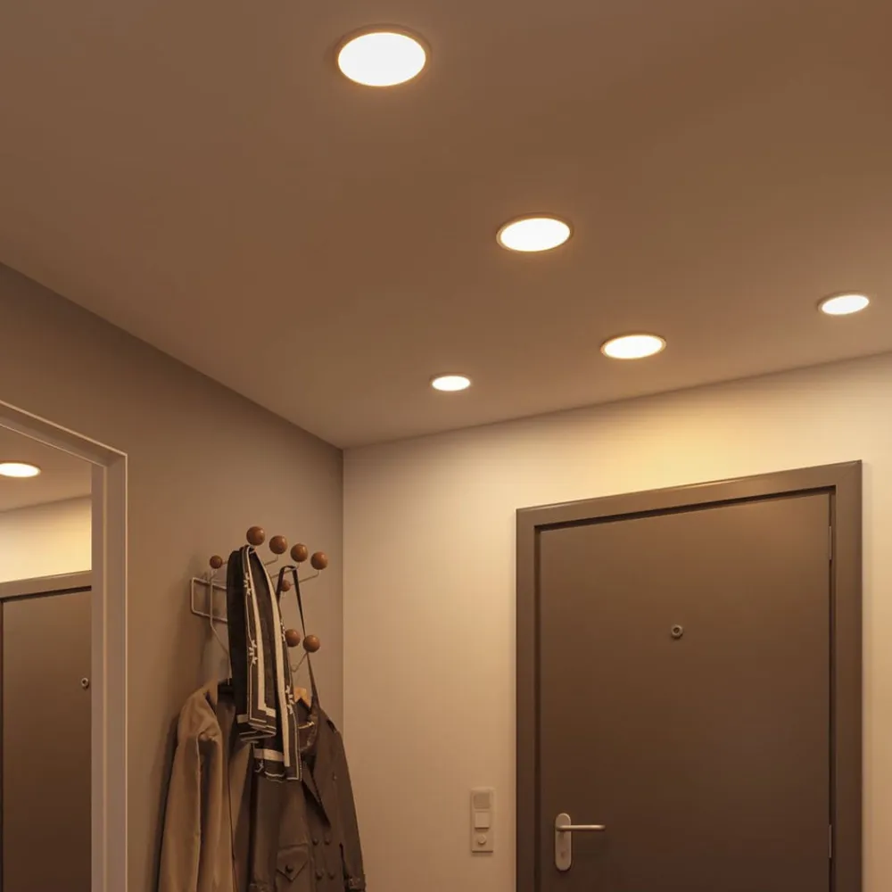 Paulmann LED-panel Areo 4.000 K rund krom 11,8cm