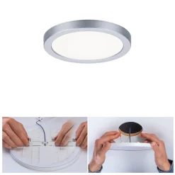 Paulmann LED-panel Areo 4.000 K rund krom 11,8cm