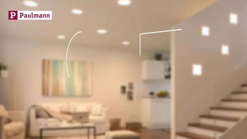 Paulmann Loftlamper>LED-panel Veluna 3.000K kantet, 12,5cm