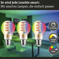 Paulmann Dæmpbar Led-Pære|Filament Pære>LED-pære ZigBee E27 6,3W RGBW guld 3 stk