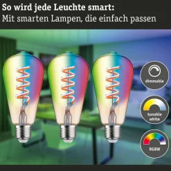 LED-Rustika ZigBee E27 6,3W RGBW guld 3er^Paulmann Best