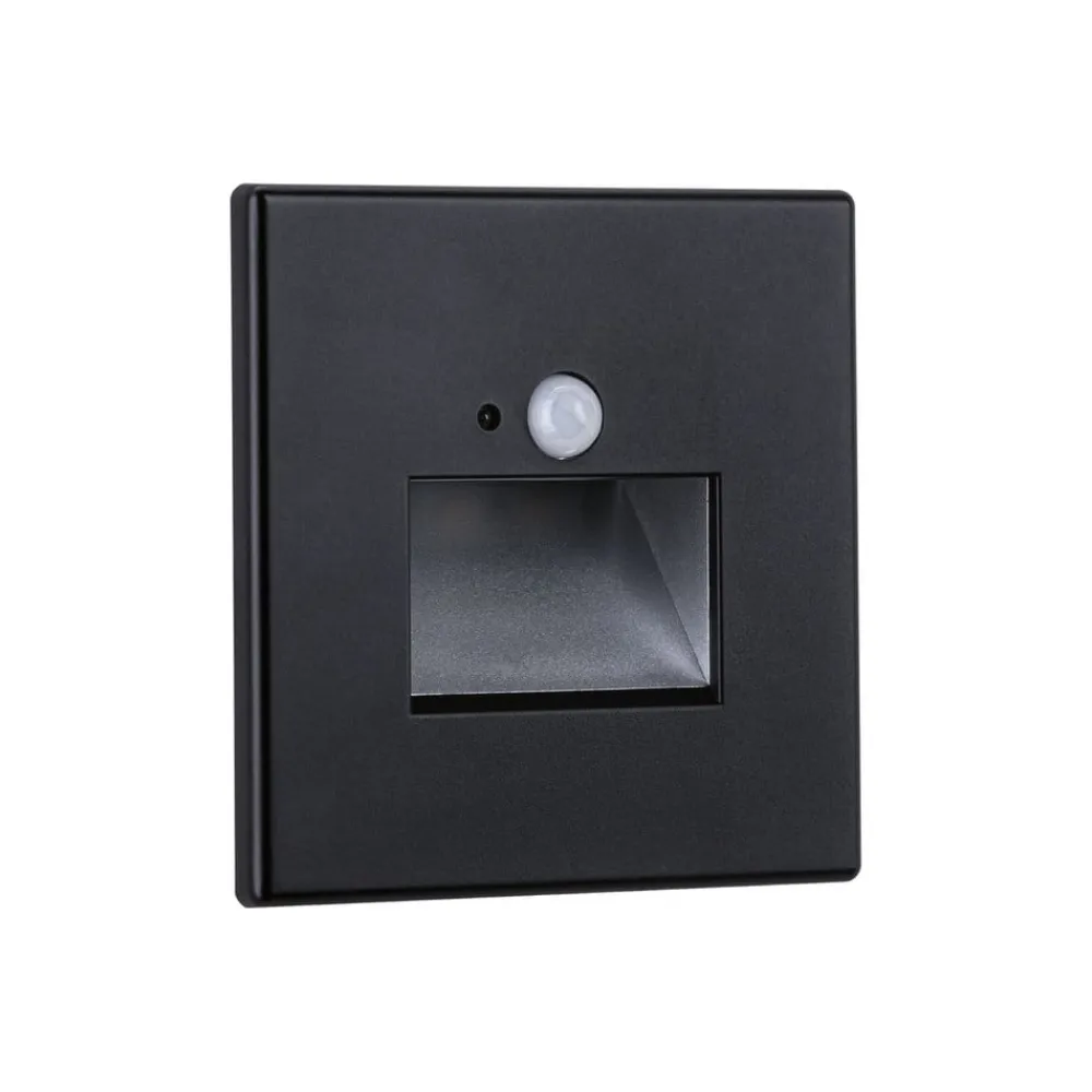 Paulmann Væglamper|Spotlights>LED-sensor-vægindbygningslampe Edge Quadro sort 8 cm