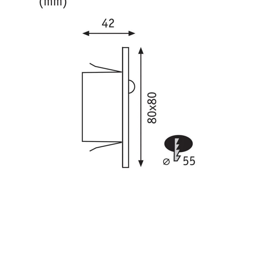 Paulmann Væglamper|Spotlights>LED-sensor-vægindbygningslampe Edge Quadro sort 8 cm